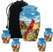 Small Red Cardinal Urns - Cremation Urns for Human Ashes