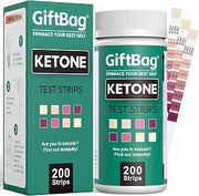 200 Upgraded Ketone Test Strips with Built-in Color Chart – Quick & Accurate Ketosis Urine Test – Perfect for Ketogenic, Low-Carb, Atkins, and Paleo Diets – Extra-Long Strips for Easy Use