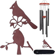 ORIGACH 2 Pcs Red & Black Cardinal Bird Metal Replacement Wind Catcher