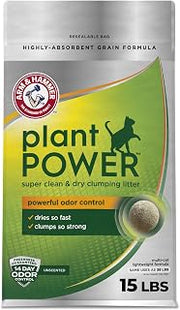 Arm & Hammer Plant Power Plant-Based Clumping Cat Litter, Unscented 15 Lbs