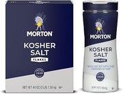 Morton Salt Kosher Salt Flakes 2-Piece Bundle Set, 3 lb Box & 16 oz Shaker