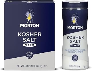 Morton Salt Kosher Salt Flakes 2-Piece Bundle Set, 3 lb Box & 16 oz Shaker