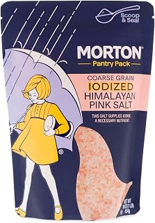 Morton Salt Iodized Himalayan Pink Coarse Salt, 1 lb Resealable Pouch