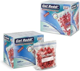 Inteplast 2-Pack Reclosable Storage Bags, Quart Bag, 1000 Count