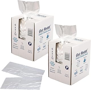 Inteplast 2-Pack Food Storage Poly Bag, 3.5 qt capacity, Clear, 2000 Count