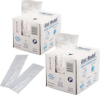 Inteplast 2-Pack Food Storage Poly Bag, 3 qt capacity, Clear, 2000 Count