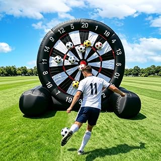 10FT 2-in-1 Inflatable Soccer Dart Board Movie Screen Built-in Blower Adult