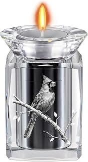 IFOLAINA Cardinal Memorial Crystal Cremation Urn for Human Ashes