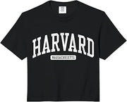 Harvard Massachusetts MA JS03 College University Style Comfort Colors Crop Top