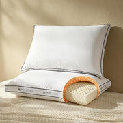 Pacific Coast Sandwich Gusseted Bed Pillows, Extra Firm Memory Foam & Goose Down Fiber Pillow for Side & Plus-Size Sleepers Removable & Washable Cover, King 2 Pack