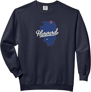 Harvard Illinois IL Map Comfort Colors Adult Sweatshirt
