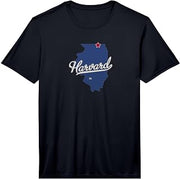 Harvard Illinois IL Map Performance T-Shirt