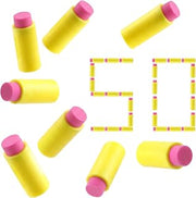 BOROLA 50PCS Half-Length Foam Darts, Precision Short Ammo Rose Red Tip