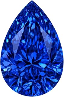 0.6-7 Carat Pear Cut Blue Sapphire Loose Stone, Lab Created Corundum Gemstone, VVS Clarity Loose Gem with AGL Certificate for Ring, Pendant, Earrings, Jewelry Making Gift