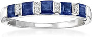1.40 ct. t.w. Sapphire Ring With Diamonds in Sterling Silver