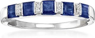 1.40 ct. t.w. Sapphire Ring With Diamonds in Sterling Silver