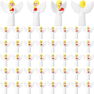 Amyhill 50 Pcs Mini Christmas Red Cardinals Angel Figurines Miniature Angel