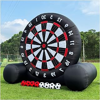 10FT Inflatable Dartboard, Giant Kick Darts Soccer Darts Golf & Throw Darts with Air Pump, Giant Outdoor Games, Blow up Soccer Darts for Yard Party Large Dartboard for Kids & Adults