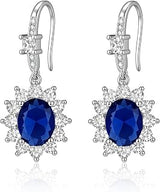 Sapphire Dangle Earrings September Birthstone Earrings for Women