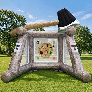 SPACEFISH Inflatable Axe Throwing Game Giant Ball Toss Target Dart Board
