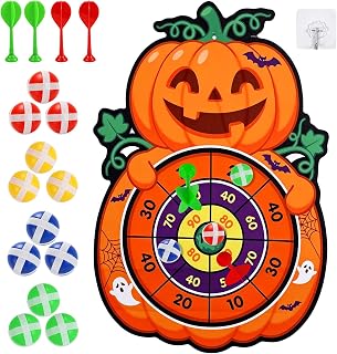 Halloween Games for Families, Pumpkin Dart Board Game Set