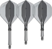 L-style L-System Integrated Dart Flight & Shaft System - L1 Standard Shape - 2-in-1 Replaceable Flights & Shafts for Soft Tip & Steel Tip Darts - 1 Set (3 Pieces)