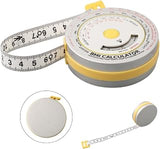 BMI Body Mass Index Retractable Tape Measure, Push-Button Locking Diet Tool for Waist Hip Arm Chest Thigh, Accurate Plastic Ruler for Fitness Tracking, 150cm/200cm(yellow)