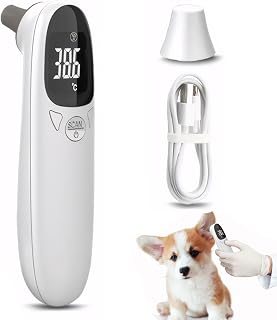 5x1.5 Digital USB Rechargeable Ear Thermometer for Pets, Accurate 32-42.9℃ Thermometer for Dogs Cats Pigs Sheep