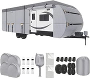Travel Trailer RV Cover for Prime Time Avenger 37DBS 2021–2026, Nonwoven Fabric with Water Resistant Construction, Air Vents, Adjustable Straps for Outdoor Storage