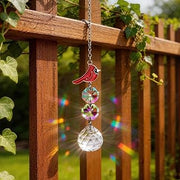 Cardinal-Shaped Crystal Suncatcher Ornament, Hanging Rainbow Prism Suncatcher, Suitable for Windows, Gardens, Patios, Home Decor, Courtyards, Lawns