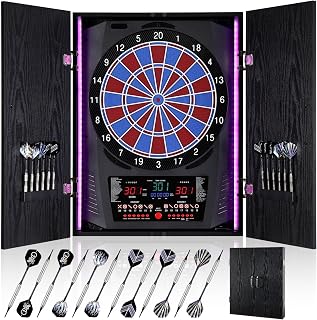 Electronic Dart Board, Electric Dartboard LED Cabinet for Adults