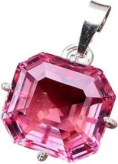 25 Ct Padparadscha Sapphire Asscher Cut Pendant in 925 Sterling Silver | Statement Gemstone Jewelry for Women
