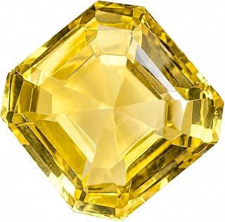 20.50 Ct GIE Certified Natural Yellow Sapphire Asscher Cut Loose Gemstone, Precious Yellow Sapphire for Ring, Pendant, Necklace, Jewelry Making, Birthday Gift