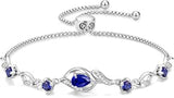 September Sapphire Tennis Bracelet for Women Sterling Silver Birthstone