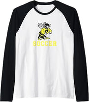 Harvard High School Hawks Soccer Raglan Baseball Tee