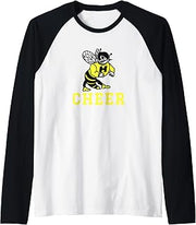 Harvard High School Hawks Cheer Raglan Baseball Tee