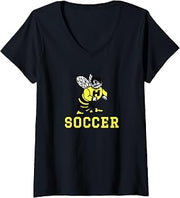 Women's Harvard High School Hawks Soccer V-Neck T-Shirt