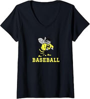 Women's Harvard High School Hawks Baseball V-Neck T-Shirt