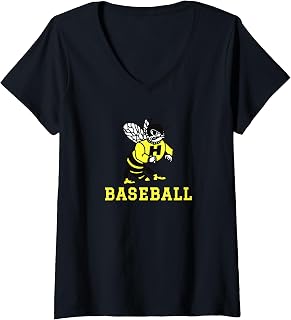 Women's Harvard High School Hawks Baseball V-Neck T-Shirt
