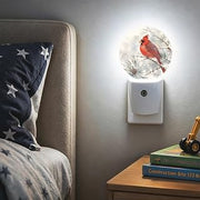 Cardinal Red Bird Night Light Led Dusk-To-Dawn Auto Sensor Lamp Hallway