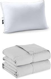 Pacific Coast Standard/Queen Size 1 Pack Cooling Pillows & Lightweight Feather and Down Fiber Comforter Twin Size