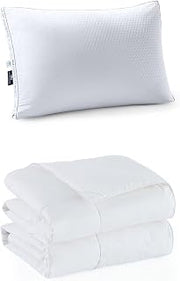 Pacific Coast Standard/Queen Size 1 Pack Cooling Pillows & Lightweight Feather and Down Fiber Comforter Twin Size