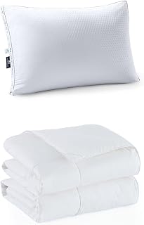 Pacific Coast Standard/Queen Size 1 Pack Cooling Pillows & Lightweight Feather and Down Fiber Comforter Twin Size