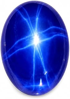19Carats Natural Blue Star Sapphire Oval Shape Cabochon Loose Gemstone Stone for Jewellery Making Gem