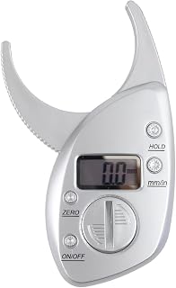 Digital LCD Body Fat Caliper for accurate Skin Fold Tester with Soft ABS Clamps for Fitness Tracking 0-50mm Range