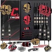 CyeeLife 21/22/28/30g Brass Steel Tip Darts Set Slim Shafts PET Flights Gift Box