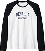 Menasha High School HS Menasha WI Vintage Sports Raglan Baseball Tee
