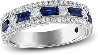 2.5Ct Lab Created Blue Sapphire and White Diamond 14k White Gold Finish Half Eternity wedding Band Ring Engagement For Women's 925 Sterling Silver