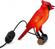 OVANUS Cardinal Lamp, Red Resin Bird Night Light with Dimmer