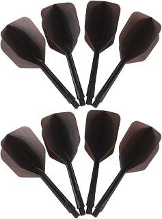 Toddmomy 8pcs Ba Thread Integrated Dart Flight Replacement PVC Black